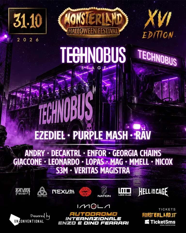 Technobus Stage - Monsterland Halloween Festival 2026 with EZEDIEL, PurpleMash, RAV