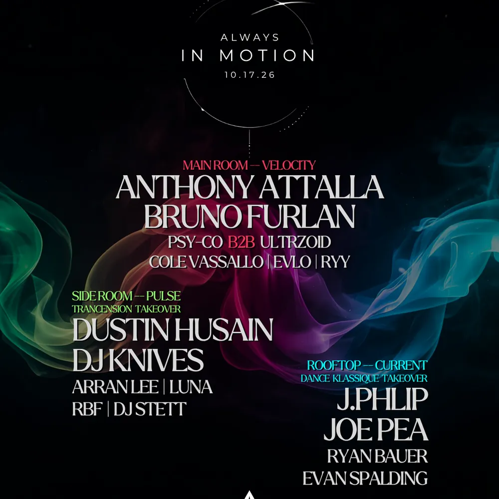 ALWAYS IN MOTION: Anthony Attalla, BRUNO FURLAN, J.Phlip + MORE