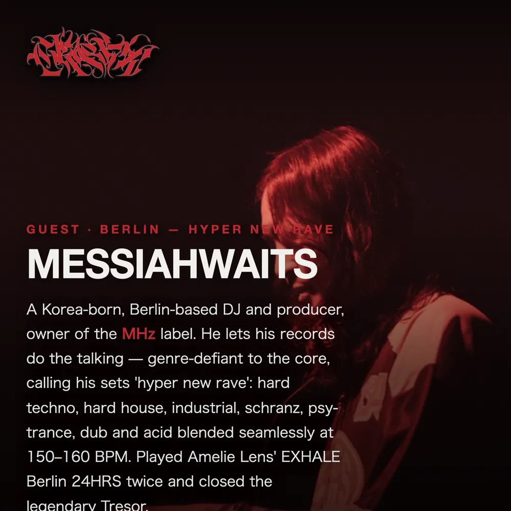 HARD TECHNO 'CRACKS' with Messiahwaits(MHz, Berilin), FENGX2