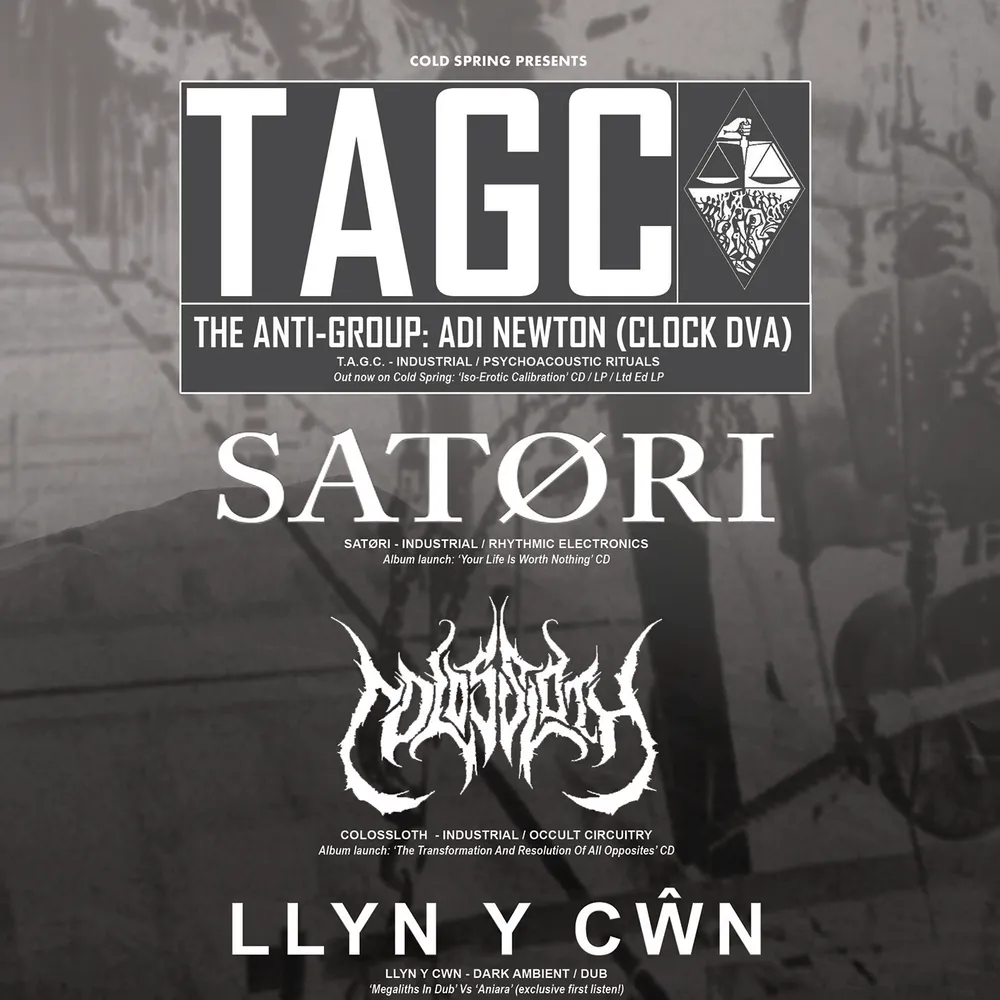 T.A.G.C. (Adi Newton // Clock DVA) at The Globe Glossop + SATØRI + COLOSSLOTH + LLYN Y CWN
