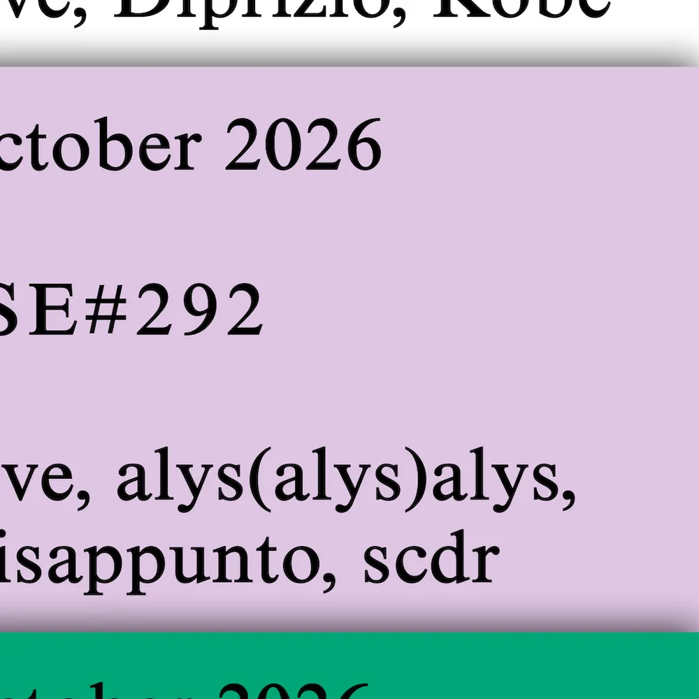 Pulse#292 - Azu Tiwaline, Alys(Alys)Alys, Manifesto Disappunto, scdr