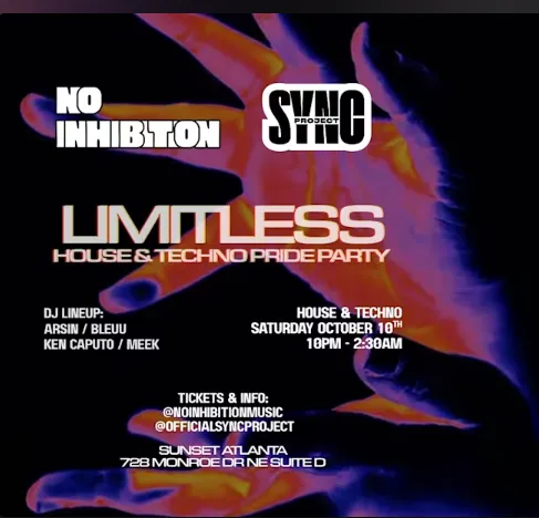 No Inhibitions & Sync Project Present: Limitless Pride Party