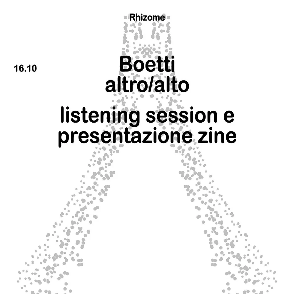 Boetti altro/alto: Listening session e presentazione zine
