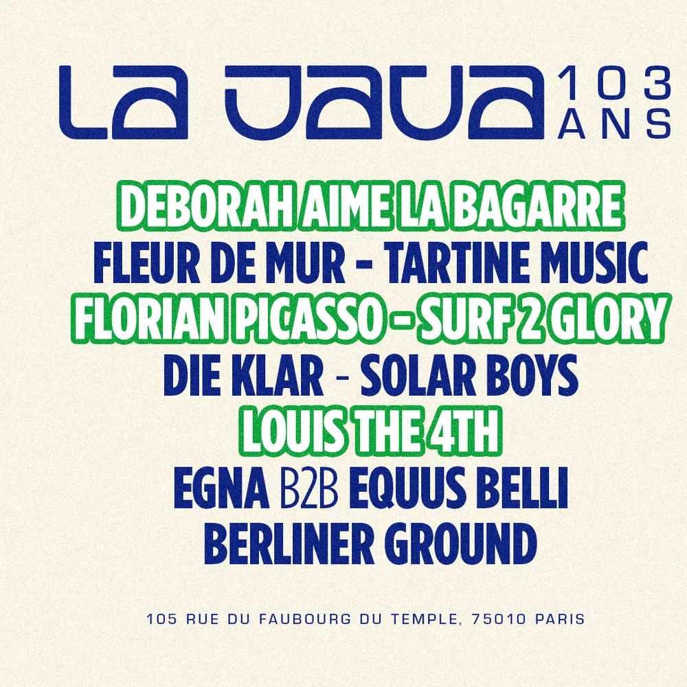 La Java 103 Ans: Deborah Aime La Bagarre, Fleur De Mur, Tartine Music