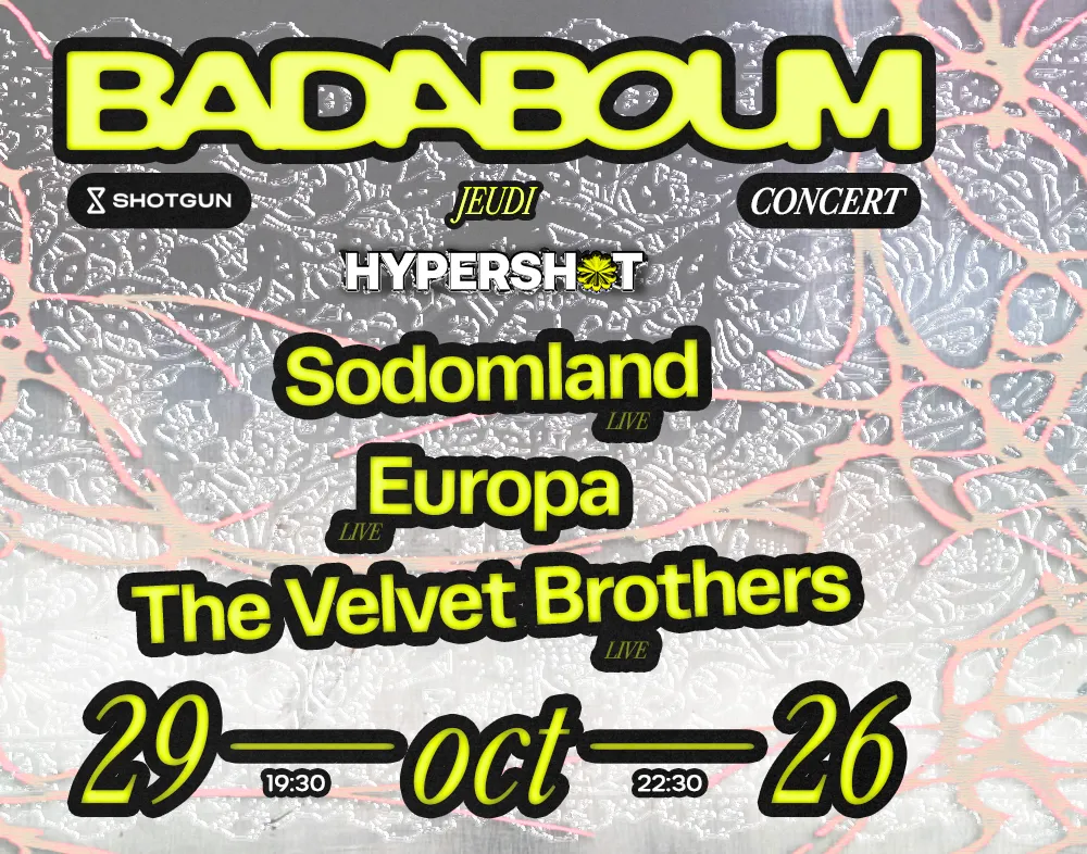 Concert — Hypershot: Europa, Sodomland, The Velvet Brothers