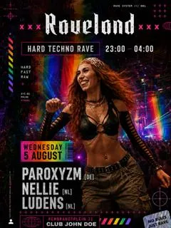 Raveland: Hard Techno Rave With Paroxyzm [De], Nellie & Ludens